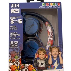 Altec Lansing Kids Wired Headphones - Blue with Sports Print